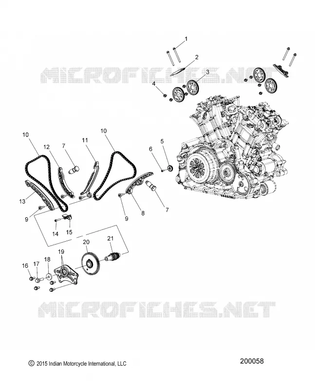 ENGINE, CAM CHAIN AND SPROCKETS