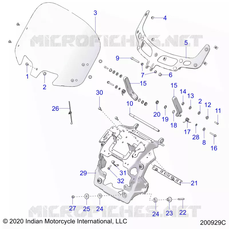 FAIRING ASM, WINDSHIELD MOUNT
