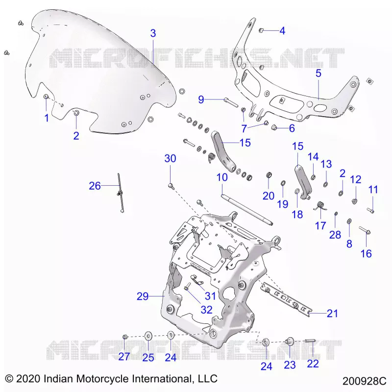 FAIRING ASM, WINDSHIELD MOUNT