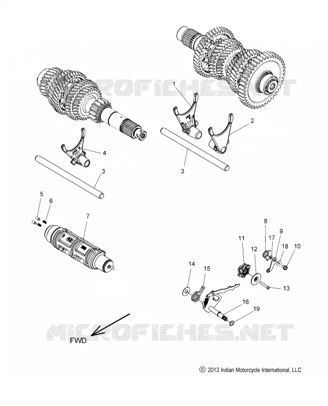 ANTRIEB, SHIFT FORKS AND DRUM