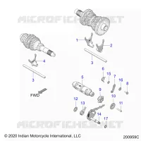 DRIVE TRAIN, SHIFT GABELN AND DRUM
